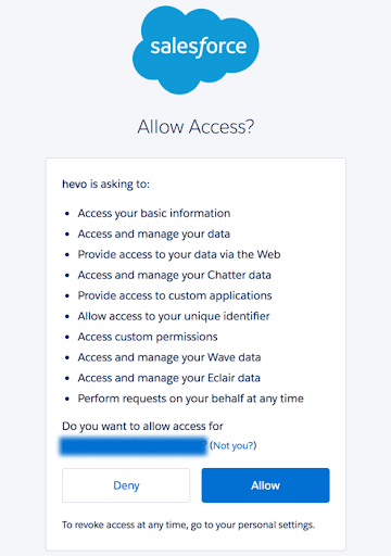 Allowing Access to Salesforce.